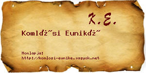 Komlósi Euniké névjegykártya